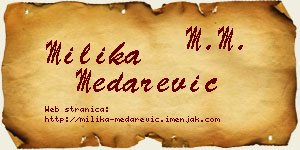Milika Medarević vizit kartica